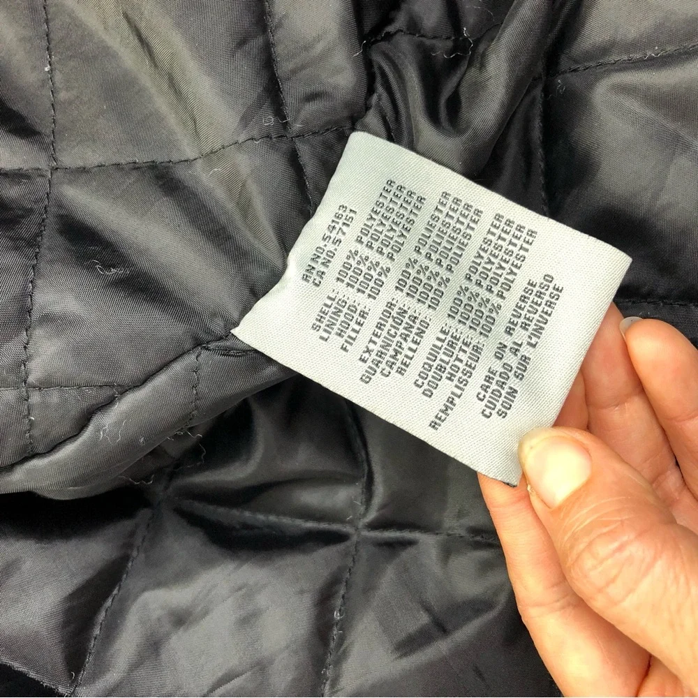 Levis Bomber Jacket Hoodie Mens Sz S Black Softshell Full Zip Hooded Quilt Lined